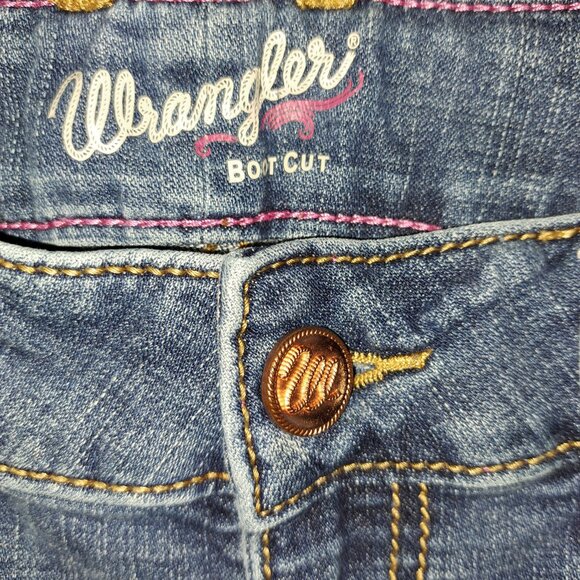 Wrangler Retro Mae Juniors Bootcut Jeans With Embroidered Pockets Size 7 - Picture 3 of 9